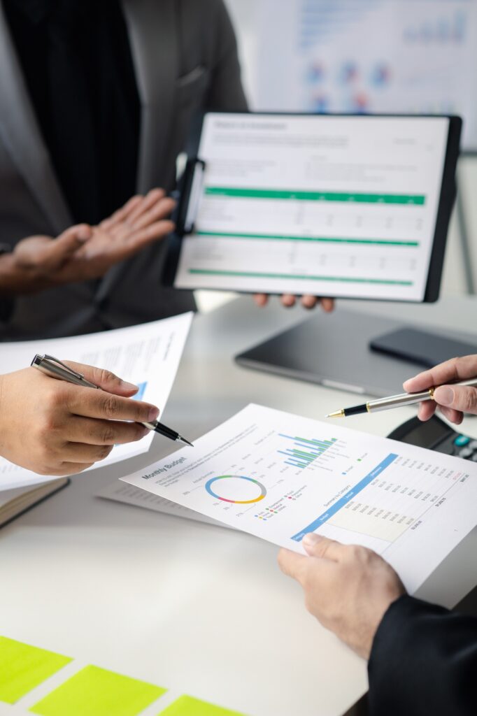 Meeting room atmosphere, business people meeting together on finance topics, they are working togeth